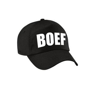 Boef verkleed pet / baseball cap - zwart - voor jongens en meisjes - verkleed hoofddeksel