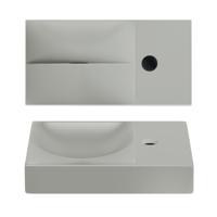Clou Vale fontein 38 cm met kraangat rechts mat grijs keramiek CL/03.32161.01.R