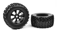 Team Corally - Off-Road 1/8 Monster Truck Tires - Gripper - Glued on Black Rims (C-00180-378)