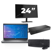 Dell Precision 3571 - Intel Core i5-12e Generatie - 15 inch - 16GB RAM - 256GB SSD - Windows 11 Home + 1x 24 inch Monitor