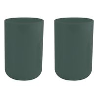 Drinkbeker/limonadebeker - 4x - PS kunststof - donkergroen - 490 ml