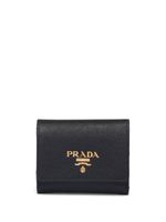 Prada portefeuille en cuir à logo - Noir