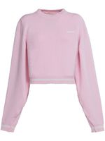 Marni pull en laine vierge à logo brodé - Rose