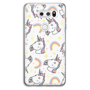 Rainbow Unicorn: LG V30 Transparant Hoesje