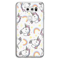 Rainbow Unicorn: LG V30 Transparant Hoesje