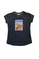 Miss-T Meisjes t-shirt Palmas - Zwart pigment dye