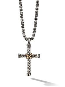 David Yurman pendentif Cable Cross en or 18ct et argent sterling - S8