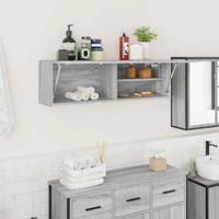 Badkamerwandkast 100x25x30 cm bewerkt hout grijs sonoma eiken