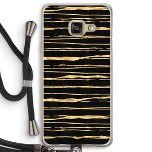 Gouden strepen: Samsung Galaxy A3 (2016) Transparant Hoesje met koord