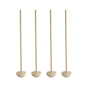 100x Herbruikbare maan vormige cocktailstampers hout 17 cm