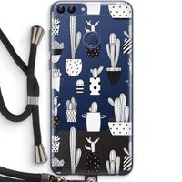 Cactusmotief: Huawei P Smart (2018) Transparant Hoesje met koord