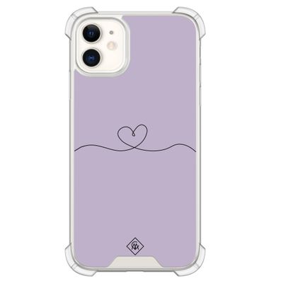 iPhone 11 shockproof hoesje - Lila hart