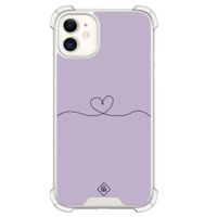 iPhone 11 shockproof hoesje - Lila hart