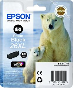 Epson Polar bear Singlepack Photo Black 26XL Claria Premium Ink