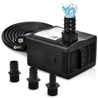 Dompelpomp1450L/H (30W) Fonteinwaterpomp met 2,50 m Hoge Lift 1,83 m Netsnoer 3 Verschillende Sproeiers voor Aquarium Vissenkom