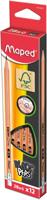 Maped potlood Black&apos;Peps 2B, met gum