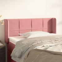 Hoofdbord met randen 103x16x78/88 cm fluweel roze