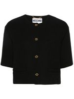 Moschino veste en tweed à coupe crop - Noir - thumbnail