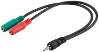 Goobay 50467 audio kabel 0,3 m 3.5mm 2 x 3.5mm Zwart, Groen, Rood - thumbnail