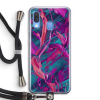 Pink Clouds: Samsung Galaxy A40 Transparant Hoesje met koord