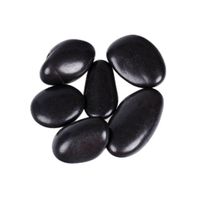 Decoratie/hobby stenen/kiezelstenen zwart 350 gram   -