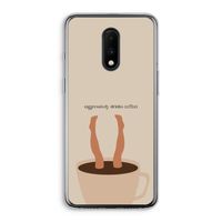 Aggressively drinks coffee: OnePlus 7 Transparant Hoesje