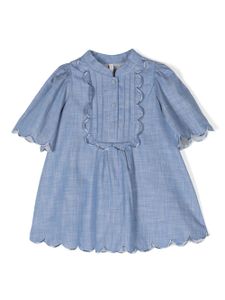 ZIMMERMANN Kids robe Junie à bords festonnés - Bleu