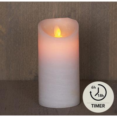 LED Rustiek stompkaars wit 7,5x15cm