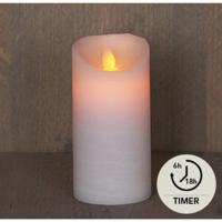 LED Rustiek stompkaars wit 7,5x15cm