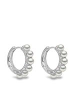 Yoko London boucles d'oreilles Eclipse en or blanc 18ct serties de perles d'Akoya et de diamants - Argent - thumbnail