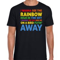 Gay Pride t-shirt met tekst - heren - zwart - Rainbow - LHBTI