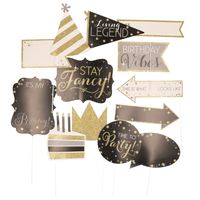 Verjaardag foto prop set - 13-delig - beschrijfbaar - birthday party - photo booth accessoires   - - thumbnail