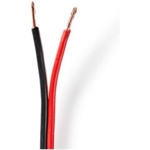 Speaker-Kabel | 2x 2,50 mm2 | 100 m | Op Rol | Zwart/Rood