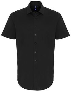 Premier Workwear PW246 Mens Stretch Fit Poplin Short Sleeve Cotton Shirt