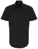 Premier Workwear PW246 Mens Stretch Fit Poplin Short Sleeve Cotton Shirt