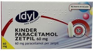 Idyl Paracetamol kind 60mg (10 Zetpillen)