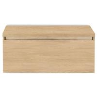 Frozen Badmeubelset 100 cm - Greeplijst in Kleur - Inclusief Wastafelbovenblad Casella Oak