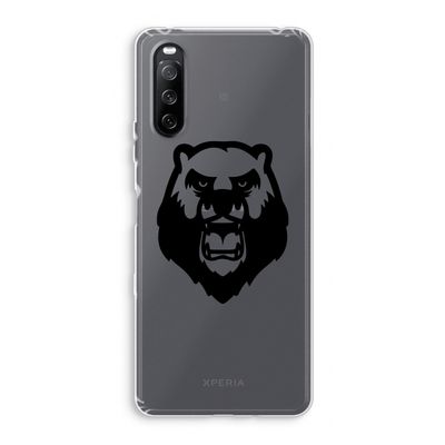 Angry Bear (black): Sony Xperia 10 III Transparant Hoesje