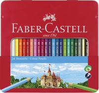Faber Castell fc-115824 kleurpotlood faber-castell castle zeskantig metalen etui met 24 stuks
