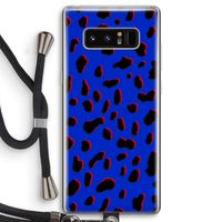 Blue Leopard: Samsung Galaxy Note 8 Transparant Hoesje met koord