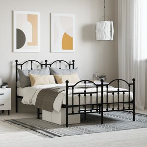 Bedframe met hoofd- en voeteneinde metaal zwart 120x190 cm