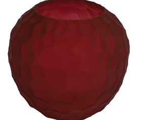 Vaas esmee glas l14b14h13cm d.rood - Decostar