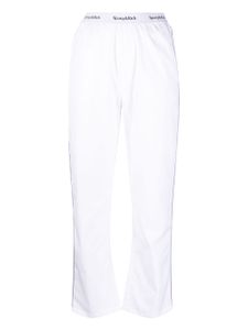 Sporty & Rich pantalon de pyjama en coton à bande logo - Blanc