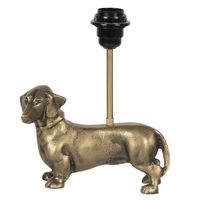 HAES DECO - Lampenvoet - Dramatic Chic - Goudkleurige Hond, 25x8x21 cm - Tafellamp, Bureaulamp, Sfeerlamp, Nachtlampje - thumbnail