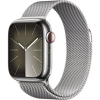 Apple Watch 9 Cell 41mm rvs zilver Milanese Loop