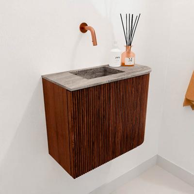 Toiletmeubel Mondiaz Joya Dlux | 51.6 cm | Meubelkleur Ruby | Faye wastafel Oza Wasbak Links | Zonder kraangat(en)