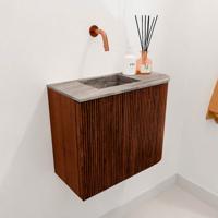 Toiletmeubel Mondiaz Joya Dlux | 51.6 cm | Meubelkleur Ruby | Faye wastafel Oza Wasbak Links | Zonder kraangat(en)