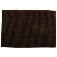MSV Badkamerkleed/badmat voor op de vloer - bruin - 60 x 90 cm - Microvezel   -