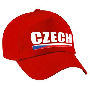 Czech supporter pet / cap Tsjechie rood kinderen