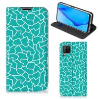 Huawei P40 Lite | Bookcase | Cracks Blue